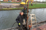 Steiger /vlonder achter tuinhuis  Grootebroek